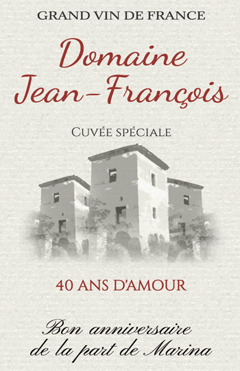 vin et champagne avec étiquette personnalisé